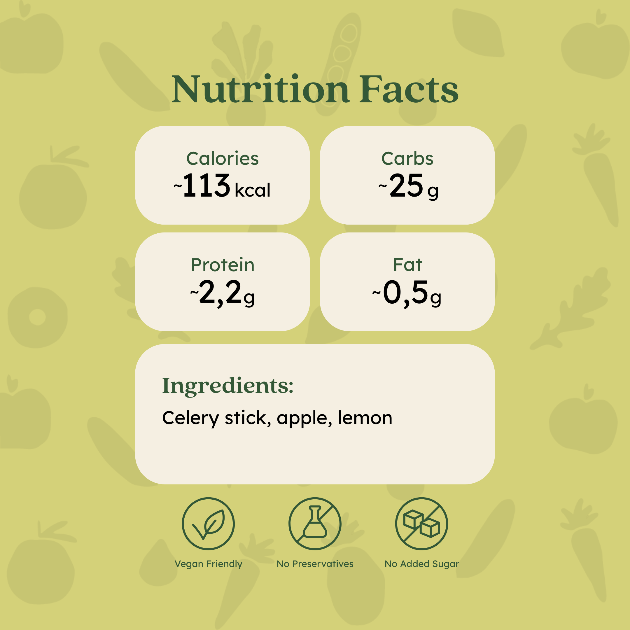 Celery Cleanse nutritional photo