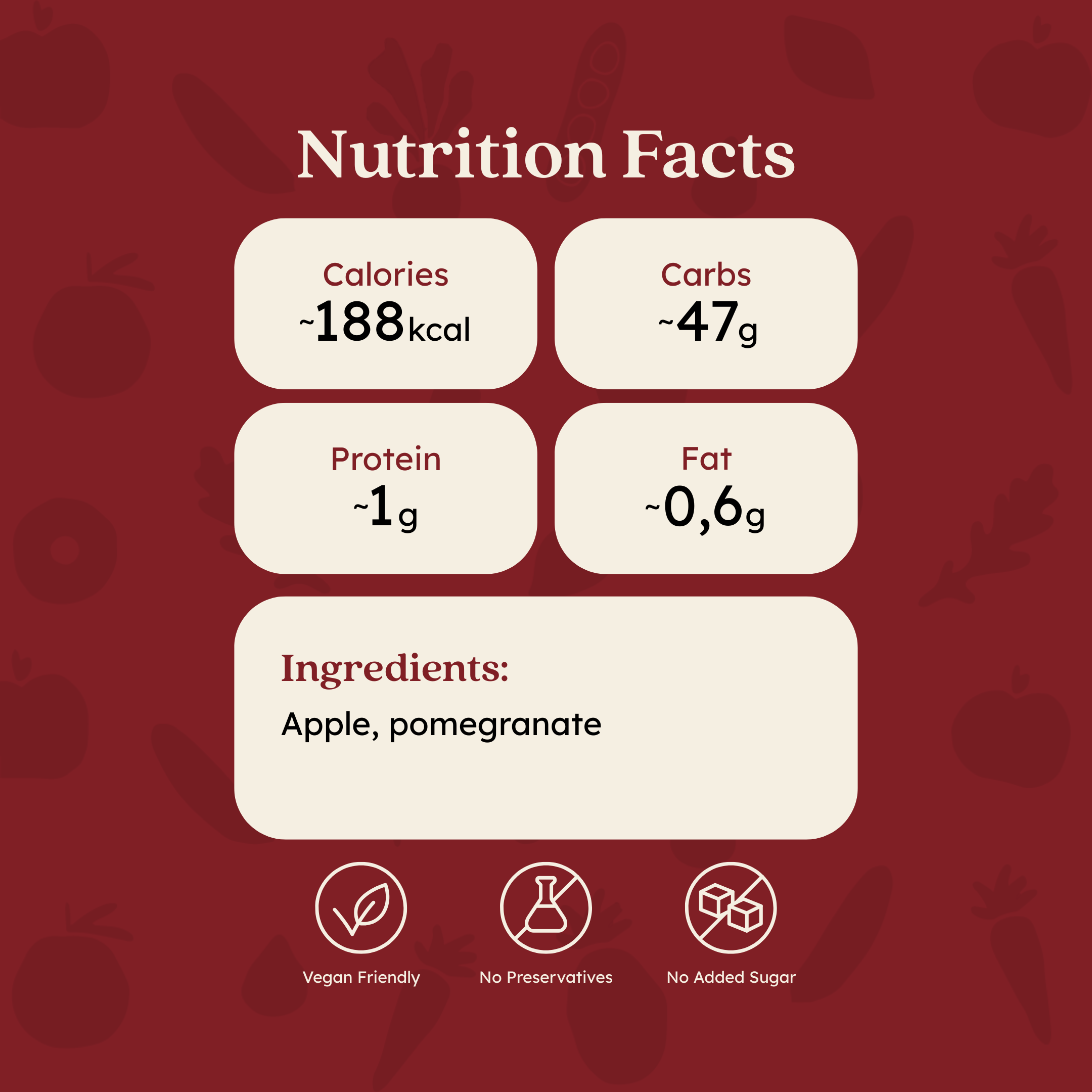 Pome Bliss nutritional photo